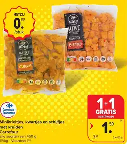 Carrefour Minikrieltjes, kwartjes en schijfjes met kruiden Carrefour aanbieding