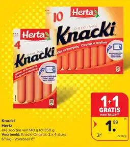 Carrefour Knacki Herta aanbieding