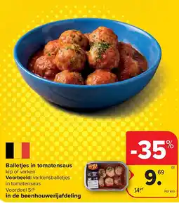 Carrefour Balletjes in tomatensaus aanbieding