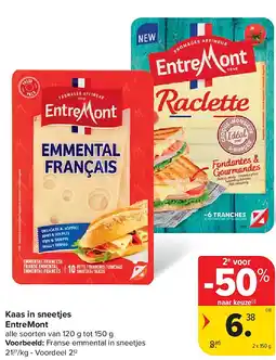 Carrefour Kaas in sneetjes EntreMont aanbieding