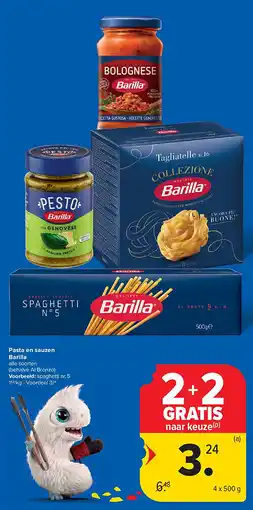 Carrefour Pasta en sauzen Barilla aanbieding