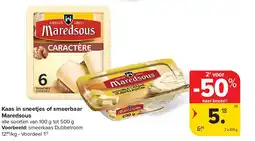 Carrefour Kaas in sneetjes of smeerbaar Maredsous aanbieding
