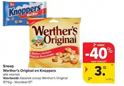 Carrefour Snoep Werther’s Original en Knoppers aanbieding