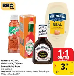 Carrefour Tabasco (60 ml), Hellmann’s, Tajin en Sweet Baby Ray’s aanbieding