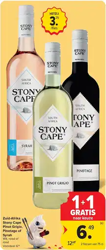 Carrefour Zuid-Afrika Stony Cape Pinot Grigio, Pinotage of Syrah aanbieding