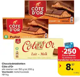 Carrefour Chocoladetabletten Côte d’Or aanbieding