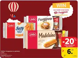 Carrefour Wafels, frangipanes en gebakjes Lotus aanbieding
