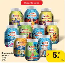 Carrefour Smeerpasta Nutella aanbieding