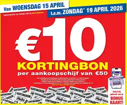 Hubo 10 kortingbon per aankoopschijf van aanbieding