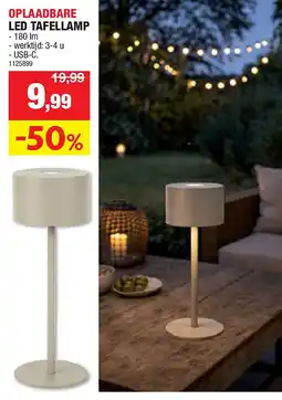 Hubo OPLAADBARE LED TAFELLAMP aanbieding