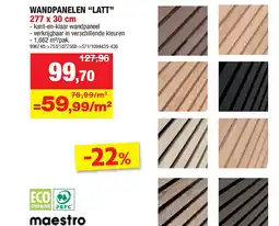 Hubo WANDPANELEN “LATT” 277 x 30 cm aanbieding