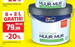 Hubo Levis muurverf mat 8+2l wit aanbieding