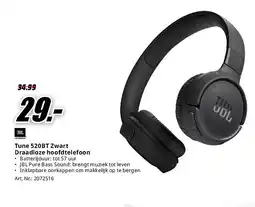 MediaMarkt Tune 520BT Zwart Draadloze hoofdtelefoon aanbieding