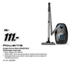 MediaMarkt Green Force Max RO4931EA Stofzuiger met zak aanbieding