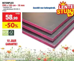 Hubo BETONPLEX 250 x 125 cm - 18 mm aanbieding