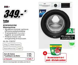 MediaMarkt Beko B5WM69418W Wasmachine aanbieding