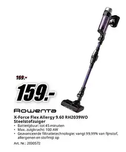 MediaMarkt X-Force Flex Allergy 9.60 RH2039WO Steelstofzuiger aanbieding