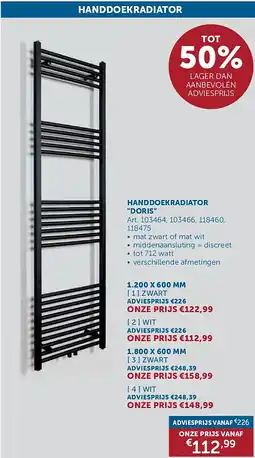 Zelfbouwmarkt HANDDOEKRADIATOR DORIS aanbieding