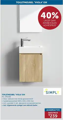 Zelfbouwmarkt TOILETMEUBEL VIOLA EIK aanbieding