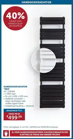 Zelfbouwmarkt HANDDOEKRADIATOR DEX aanbieding