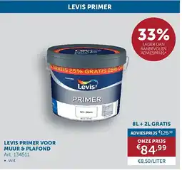 Zelfbouwmarkt LEVIS PRIMER VOOR MUUR & PLAFOND aanbieding