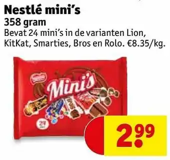 Kruidvat Nestlé mini’s aanbieding