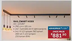 Zelfbouwmarkt RAIL ZWART HOEK aanbieding