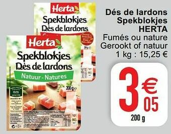 Dés de lardons spekblokjes herta