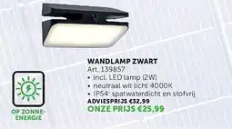 Zelfbouwmarkt WANDLAMP ZWART aanbieding