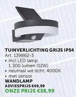 Zelfbouwmarkt TUINVERLICHTING GRIJS IP54 aanbieding