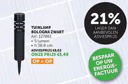 Zelfbouwmarkt TUINLAMP BOLOGNA ZWART aanbieding