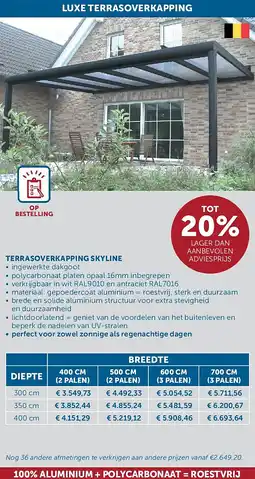 Zelfbouwmarkt TERRASOVERKAPPING SKYLINE aanbieding