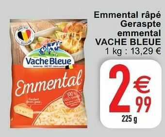 Cora Emmental râpé geraspte emmental vache bleue aanbieding