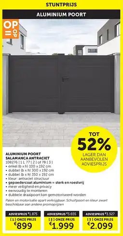 Zelfbouwmarkt ALUMINIUM POORT SALAMANCA ANTRACIET aanbieding