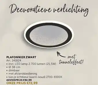 Zelfbouwmarkt PLAFONNIER ZWART aanbieding