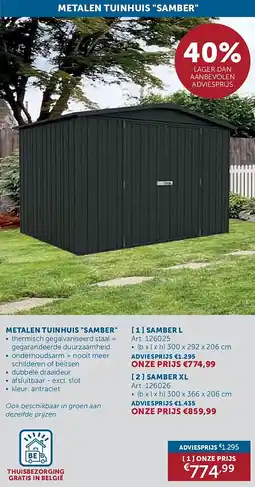 Zelfbouwmarkt METALEN TUINHUIS SAMBER aanbieding