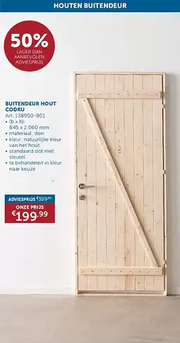 Zelfbouwmarkt BUITENDEUR HOUT CODRU aanbieding