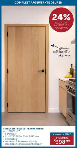 Zelfbouwmarkt FINEER EIK BELVES PLANKENDEUR aanbieding