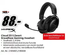 MediaMarkt Cloud III S Zwart Draadloze Gaming-headset aanbieding