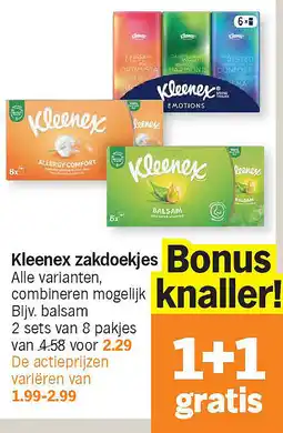 Albert Heijn Kleenex zakdoekjes aanbieding