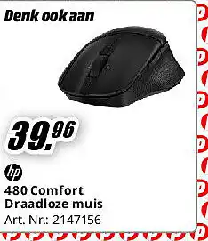 MediaMarkt Hp 480 Comfort Draadloze muis aanbieding