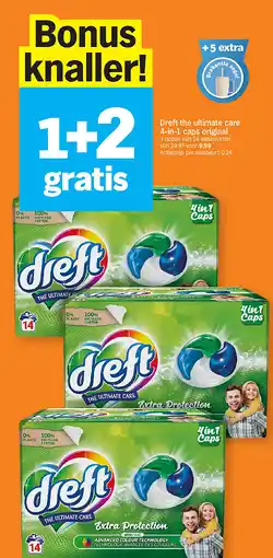 Albert Heijn Dreft the ultimate care 4-in-1 caps original aanbieding