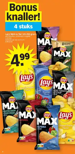 Albert Heijn Lay's MAX en flat 185-200 gram aanbieding
