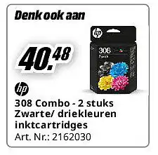 MediaMarkt Hp 308 Combo - 2 stuks Zwarte/ driekleuren inktcartridges aanbieding