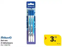Carrefour Set van 3 inktwissers aanbieding