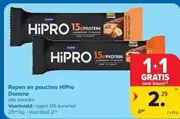 Carrefour Repen en pouches HiPro Danone aanbieding