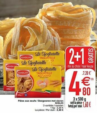 Cora Pâtes aux oeufs - deegwaren met eieren giglio aanbieding