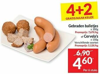 Intermarché Gebraden balletjes of cervela’s aanbieding