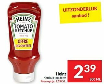 Intermarché Heinz ketchup top down aanbieding