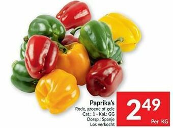 Intermarché Paprika’s rode groene of gele aanbieding